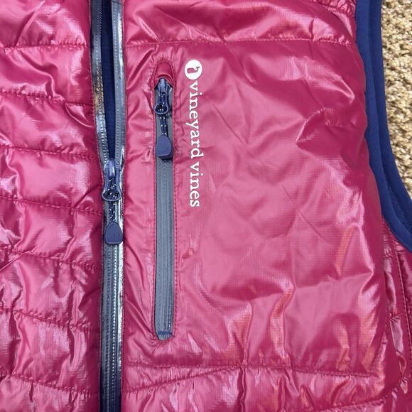 Vineyard Vines Vest Womens S Fuchsia Pink Quilted Packable Performance Fleece - Picture 2 of 10